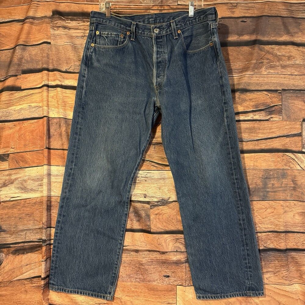 Vintage Levis 501 XX Jeans Men 36x31 Button Fly Straight Leg Blue Made In Poland